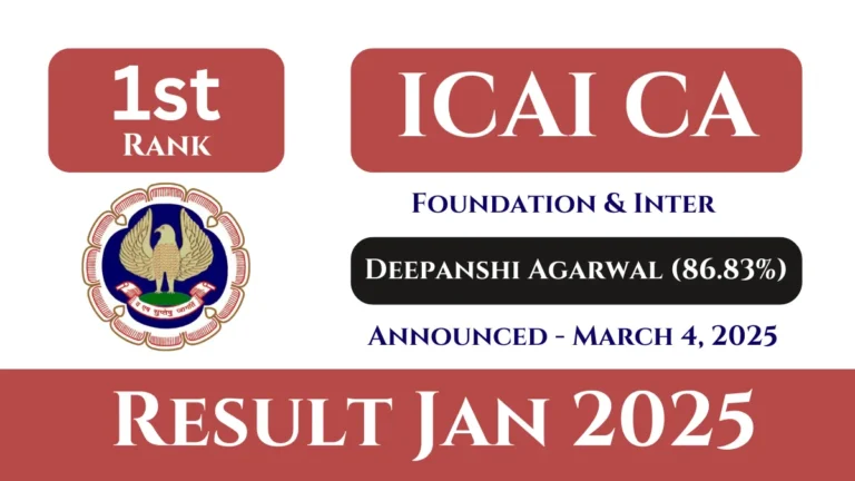 ICAI CA Result out 2025 Live: Deepanshi Agarwal tops Inter exam